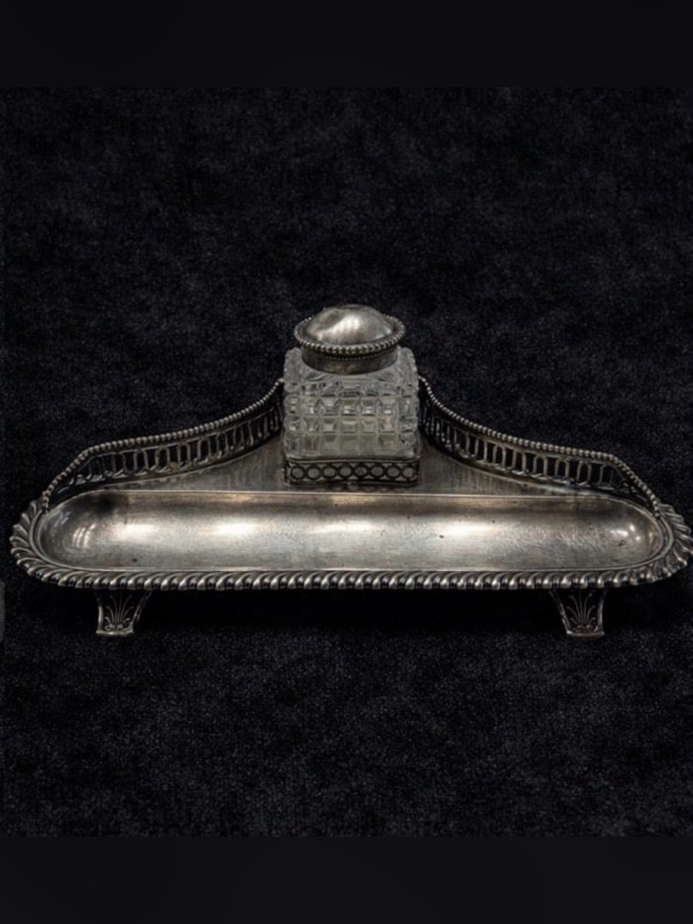 Gorham England Victorian Era Sterling Silver Ink Tray